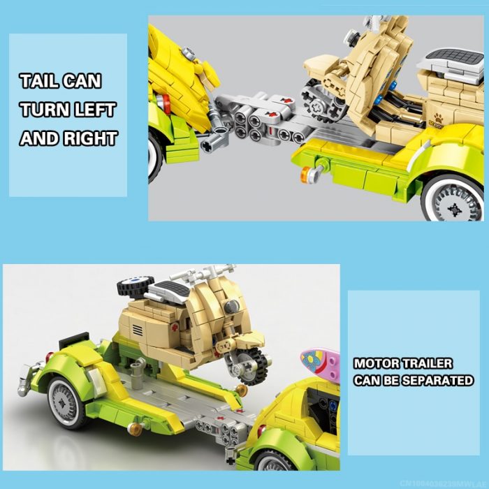 SEMBO BLOCK 1409PCS Vintage Car Blocks Pull Back Retro Car Building Bricks Kids DIY Roleplay STEM 2 - LOZ MALL