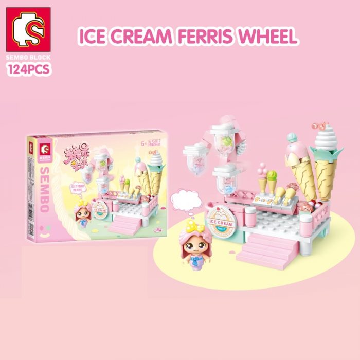 SEMBO BLOCK 4 Style Candy Shop Toys Building Block DIY Ferris Wheel Rotation DIY Cake Model 2 - LOZ MALL