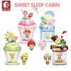 SEMBO BLOCK 4 Styles Candy Planet City View lighting Building Blocks Sleeping Cabin Bricks Gifts Toys - LOZ MALL