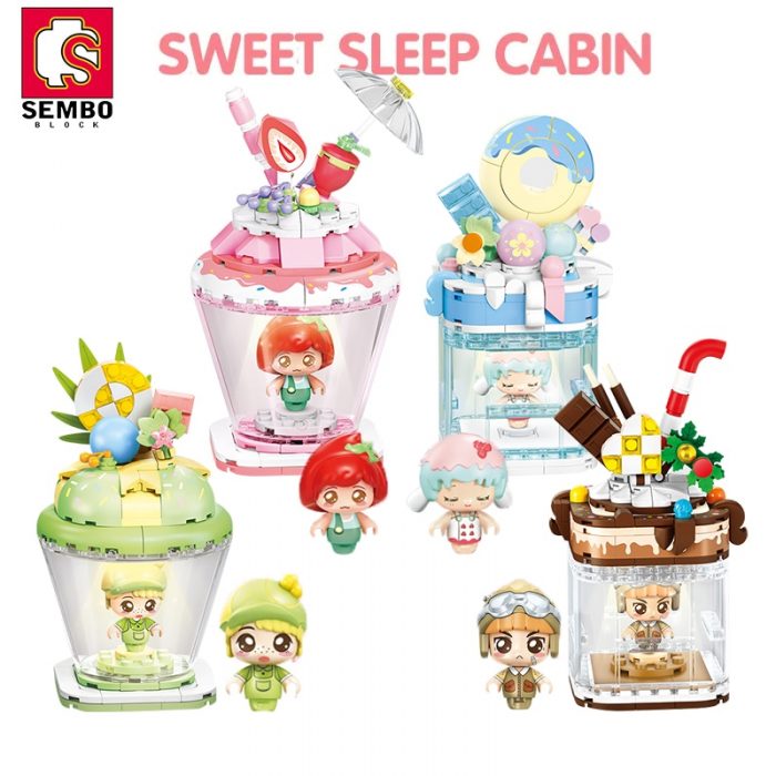 SEMBO BLOCK 4 Styles Candy Planet City View lighting Building Blocks Sleeping Cabin Bricks Gifts Toys - LOZ MALL