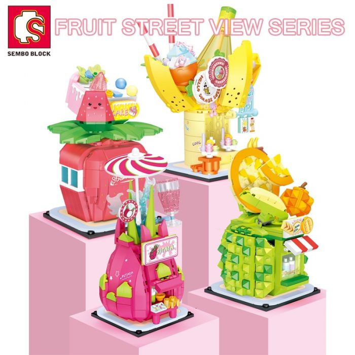 SEMBO BLOCK 4 Styles City Fruit Street City Scene Minifigure Building Blocks Fruit Series Bricks Gifts - LOZ MALL