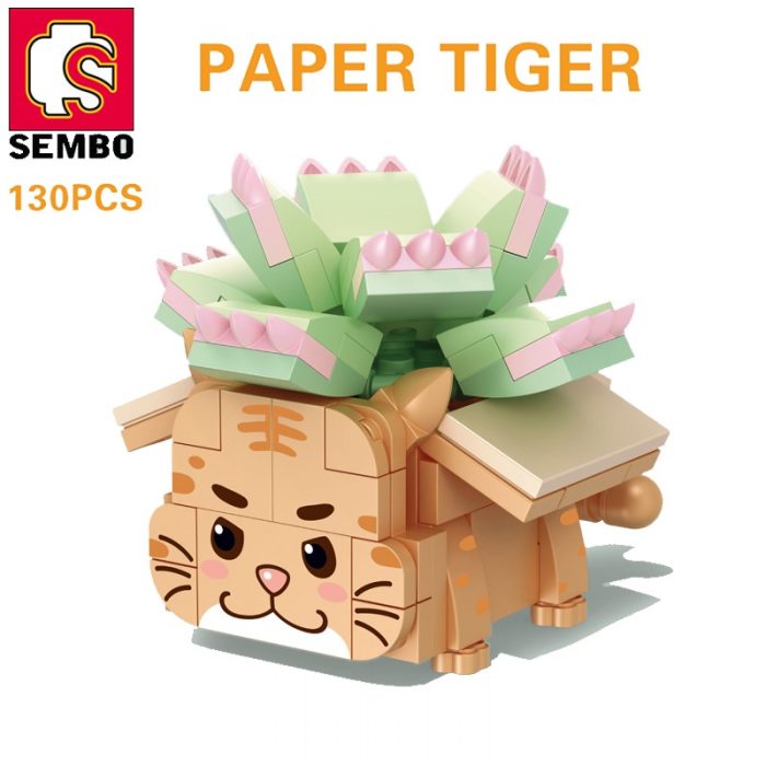 SEMBO BLOCK 4 set lot Potted Plant Kawaii Flowers Building Block Puffer Tiger Animal Anime Toys 2 - LOZ MALL