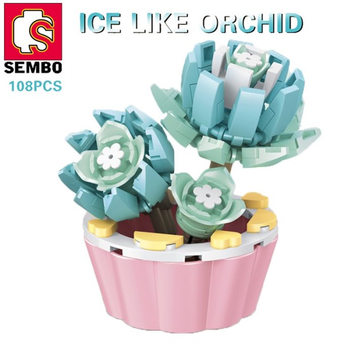 SEMBO BLOCK 4 set lot Potted Plant Kawaii Flowers Building Block Puffer Tiger Animal Anime Toys 3 - LOZ MALL