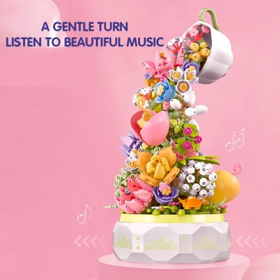 SEMBO BLOCK 575pcs Teacup Flower Lighting Music Box Building Block Home Decor Anime Creative Gift Toy 3 - LOZ MALL