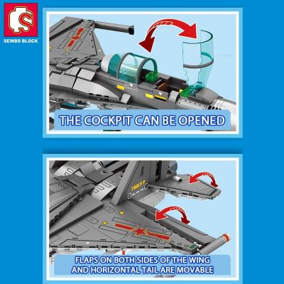 SEMBO BLOCK 889PCS J 16D Aerospace Aircraft Military Building Blocks DIY Airplane Toys Gifts Adult Child 1 - LOZ MALL