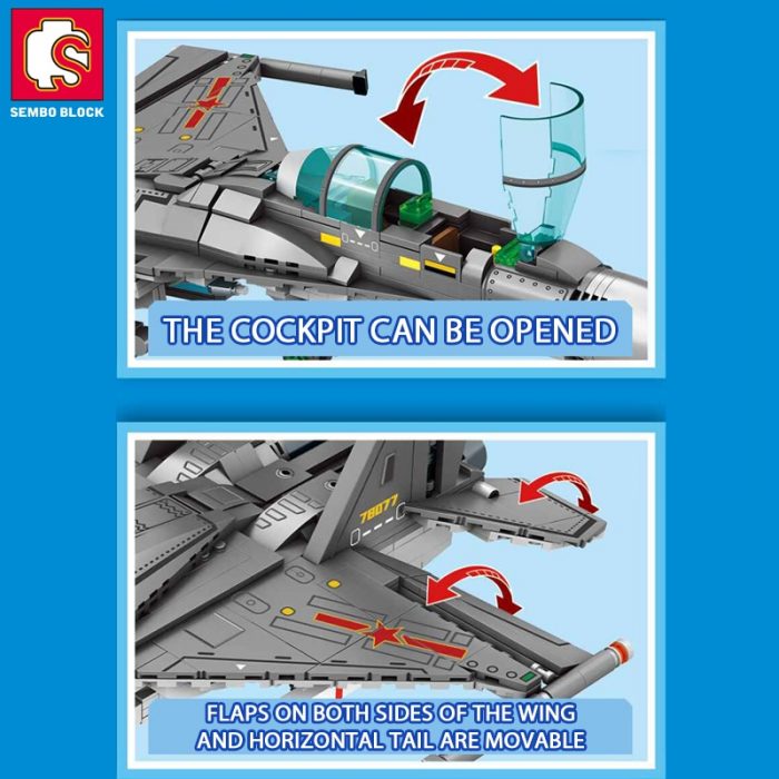 SEMBO BLOCK 889PCS J 16D Aerospace Aircraft Military Building Blocks DIY Airplane Toys Gifts Adult Child 1 - LOZ MALL