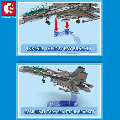 SEMBO BLOCK 889PCS J 16D Aerospace Aircraft Military Building Blocks DIY Airplane Toys Gifts Adult Child 2 - LOZ MALL
