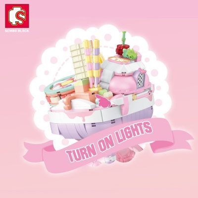 SEMBO BLOCK Candy Planet Cute Ice Cream Lighting Building Blocks Pink Mystery Kingdom Gifts Toys Bricks 3 - LOZ MALL