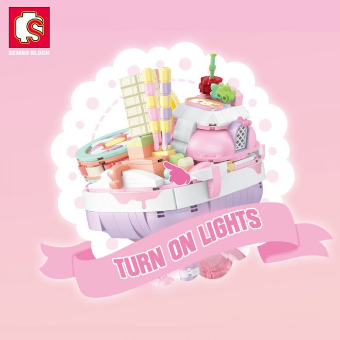 SEMBO BLOCK Candy Planet Cute Ice Cream Lighting Building Blocks Pink Mystery Kingdom Gifts Toys Bricks 3 - LOZ MALL