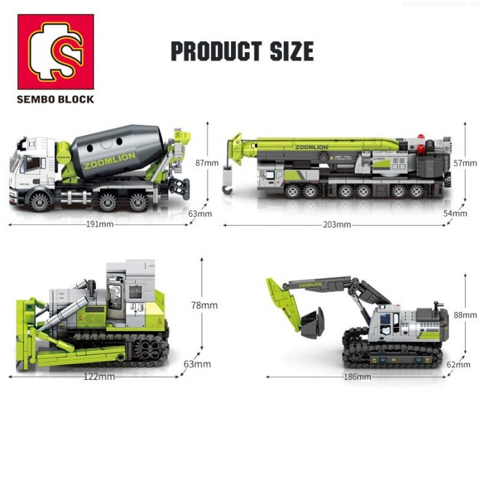 SEMBO BLOCK City Engineering Construction Building Blocks Excavator Bulldozer Crane Dump Truck Bricks DIY Child Toys 5 - LOZ MALL