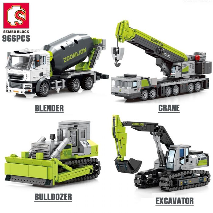 SEMBO BLOCK City Engineering Construction Building Blocks Excavator Bulldozer Crane Dump Truck Bricks DIY Child Toys - LOZ MALL