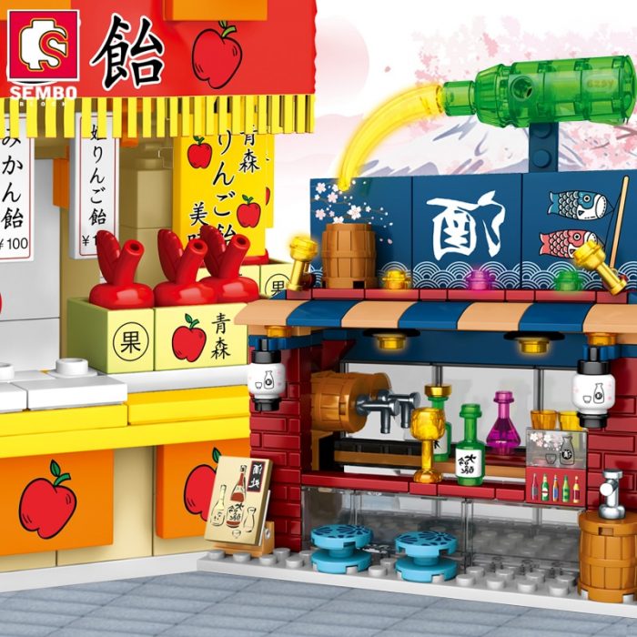SEMBO BLOCK City Scence Food Street Bar Model Traditional Food Japanese Style Building Blocks Gifts Toys - LOZ MALL