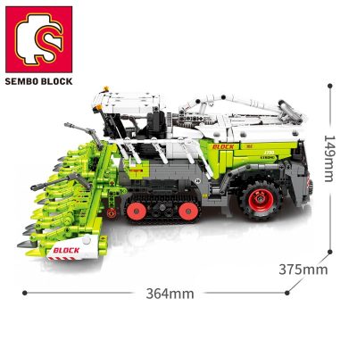 SEMBO BLOCK Farm Tractor 2023PCS TECHNICAL Corn Harvester RC Building Blocks City Car Vehicle Bricks Construction 3 - LOZ MALL