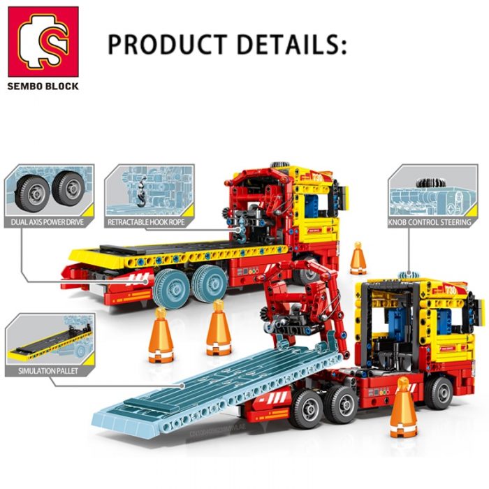 SEMBO BLOCK TECHNICAL RC Car Building Blocks Rescue Truck STEM Engineering Remote Control Collectible Model Kits 1 - LOZ MALL