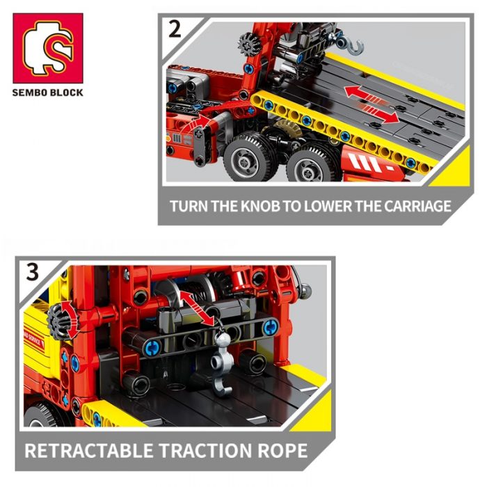 SEMBO BLOCK TECHNICAL RC Car Building Blocks Rescue Truck STEM Engineering Remote Control Collectible Model Kits 3 - LOZ MALL