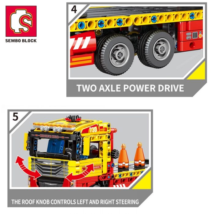 SEMBO BLOCK TECHNICAL RC Car Building Blocks Rescue Truck STEM Engineering Remote Control Collectible Model Kits 4 - LOZ MALL