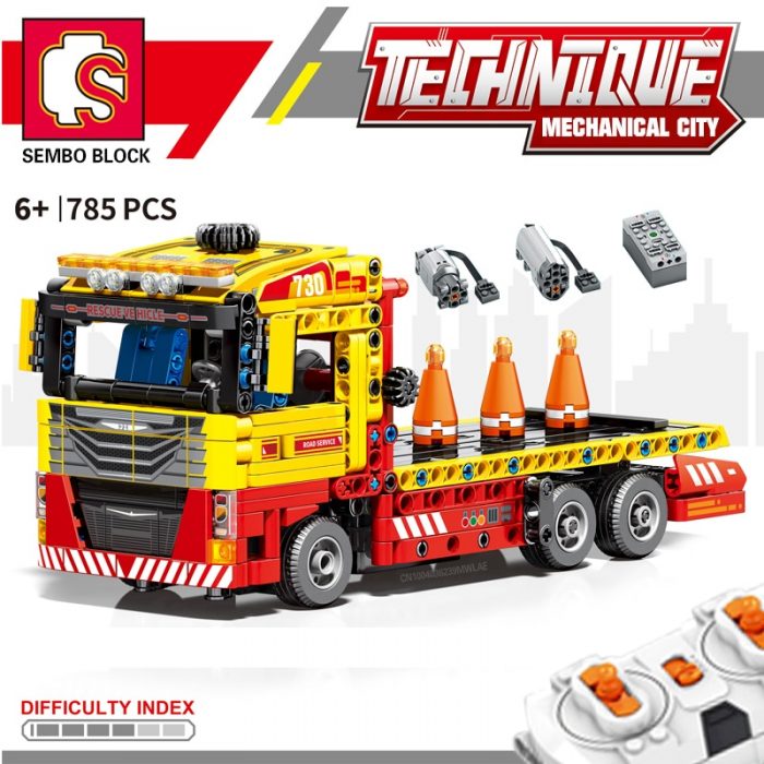 SEMBO BLOCK TECHNICAL RC Car Building Blocks Rescue Truck STEM Engineering Remote Control Collectible Model Kits - LOZ MALL