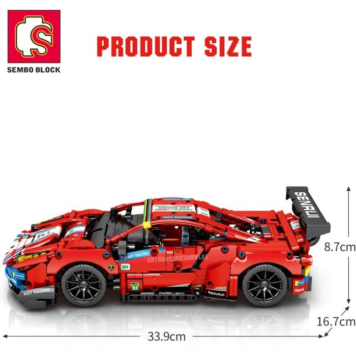 SEMBO BLOCK Technical 1206PCS RC Sports Car Building Blocks Remote Control Supercar Bricks Vehicle Gifts Toys 5 - LOZ MALL