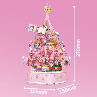 SEMBO BLOCK Valentine s Day Blocks Music Box With Light Pink Tree Anime Model Building Kit 3 - LOZ MALL