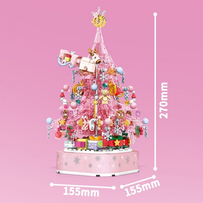 SEMBO BLOCK Valentine s Day Blocks Music Box With Light Pink Tree Anime Model Building Kit 3 - LOZ MALL