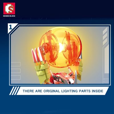 SEMBO Metal War Greymon Anime Building Blocks Action Figure Models Bricks Lighting Anime Kids Model Toy 2 - LOZ MALL