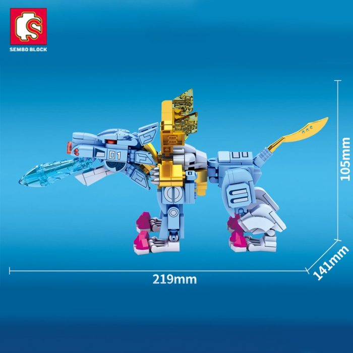 SEMBO Metal War Greymon Anime Building Blocks Action Figure Models Bricks Lighting Anime Kids Model Toy 5 - LOZ MALL