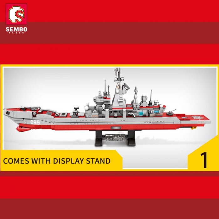 SEMBO Military War Russian Cruiser Building Blocks Heavy Armed Warship Weapon Bricks With Base And Mini 1 - LOZ MALL
