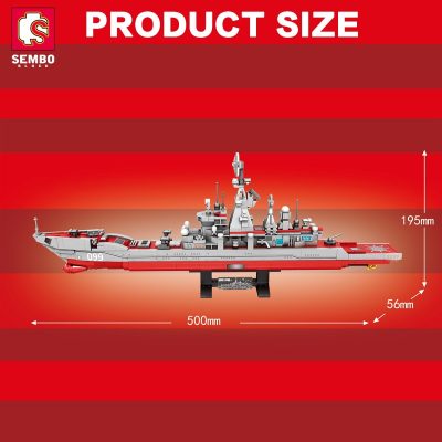 SEMBO Military War Russian Cruiser Building Blocks Heavy Armed Warship Weapon Bricks With Base And Mini 4 - LOZ MALL