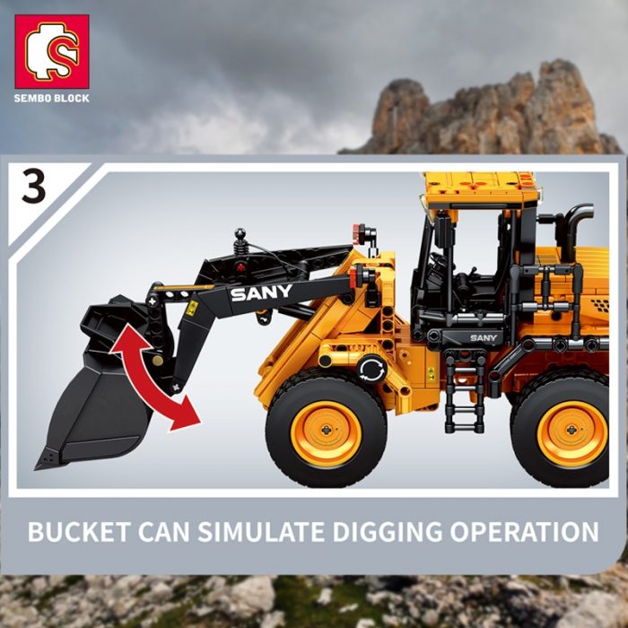 SEMBO SW966K 1 26 Scal Engineering Truck Building Blocks Excavator Loader Car City Construction MOC Bricks 3 - LOZ MALL