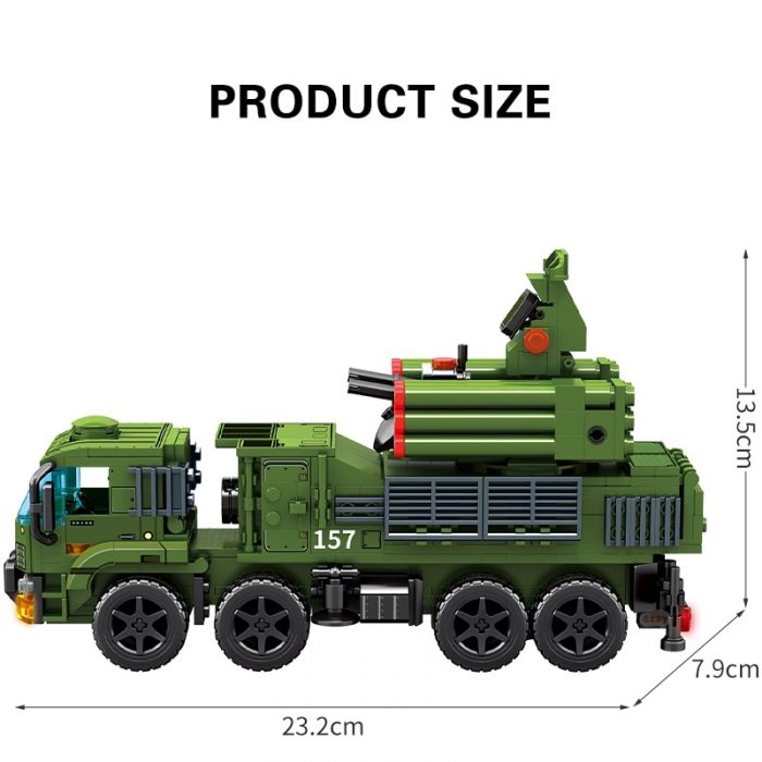 SEMBO Survival Warfare Military Army Truck Soldiers Building Blocks Rotatable Radar Toys Roleplay Gift For Kids 3 - LOZ MALL