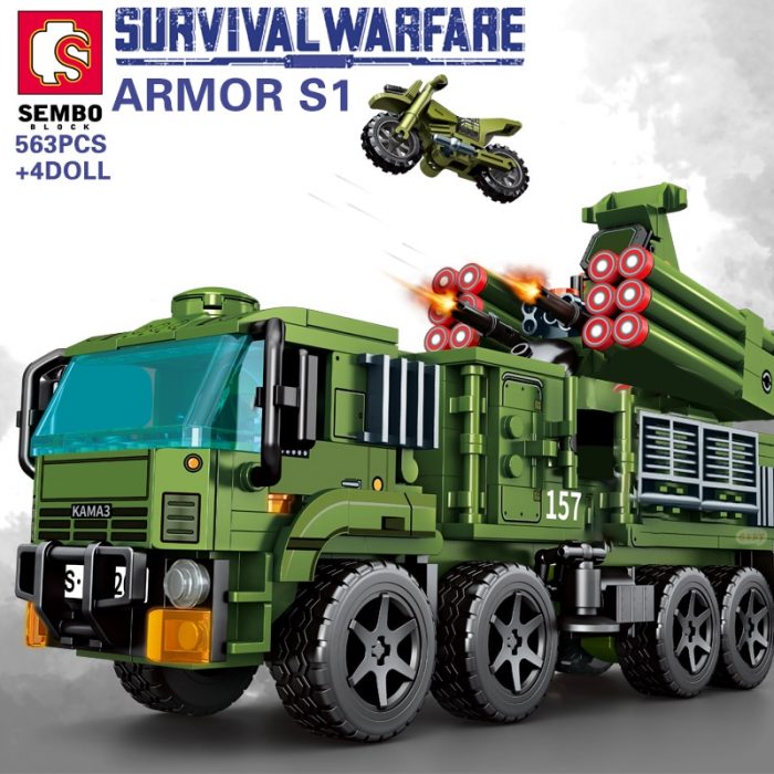 SEMBO Survival Warfare Military Army Truck Soldiers Building Blocks Rotatable Radar Toys Roleplay Gift For Kids - LOZ MALL