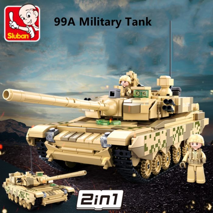 Sluban Building Block Toys Army 99A Main Battle Tank 893PCS Bricks B0790 Compatbile With Leading Brands - LOZ MALL