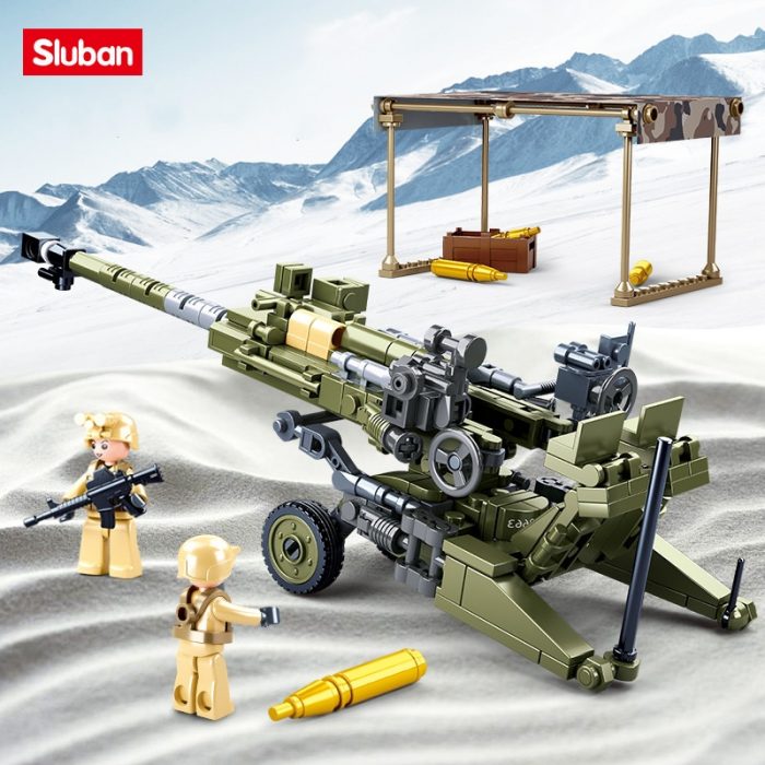 Sluban Building Block Toys Army Model Light Howitzer 258PCS Bricks B0890 Compatbile With Leading Brands Construction - LOZ MALL