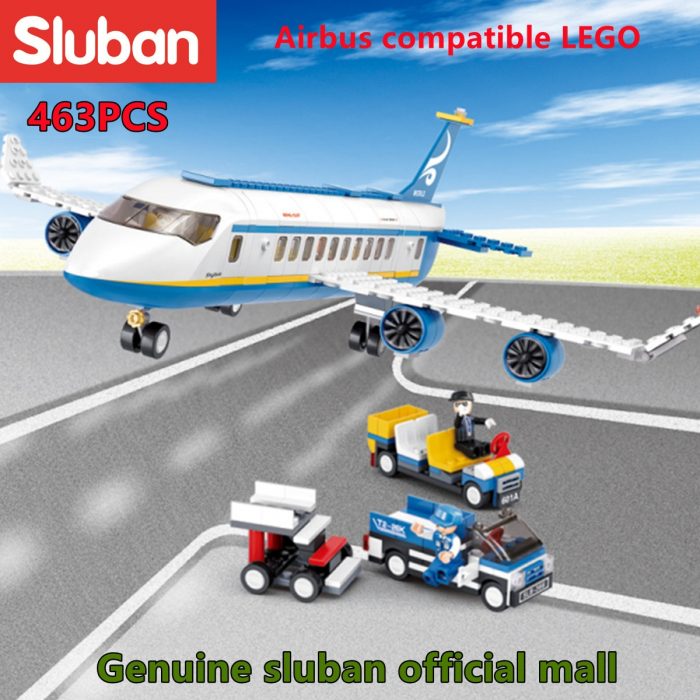 Sluban Building Block Toys Aviation Airbus 463PCS Bricks B0366 Skybus Compatbile With Leading Brands Construction Kits - LOZ MALL