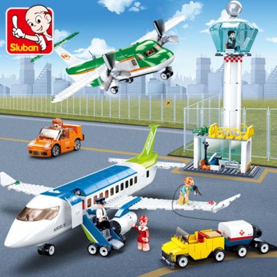 Sluban Building Block Toys Aviation New Airport 731PCS Bricks B0930 With Pull Back Luggage Van Compatbile 2 - LOZ MALL