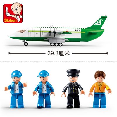 Sluban Building Block Toys Aviation Transportation Plane 383PCS Bricks B0371 Airfreighter Fit With Leading Brands Constructions 2 - LOZ MALL