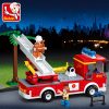 Sluban Building Block Toys City Fire Fighter 269PCS Bricks B0625 Aerial Ladder Fire Truck Compatbile With - LOZ MALL