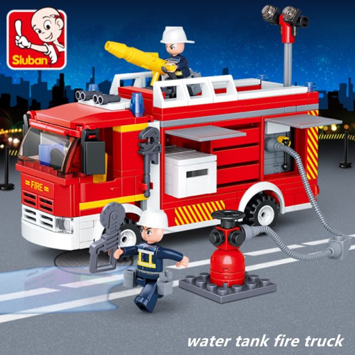 Sluban Building Block Toys City Fire Fighter 343PCS Bricks B0626 Fire Extinguishing Water Tanker Compatbile With - LOZ MALL