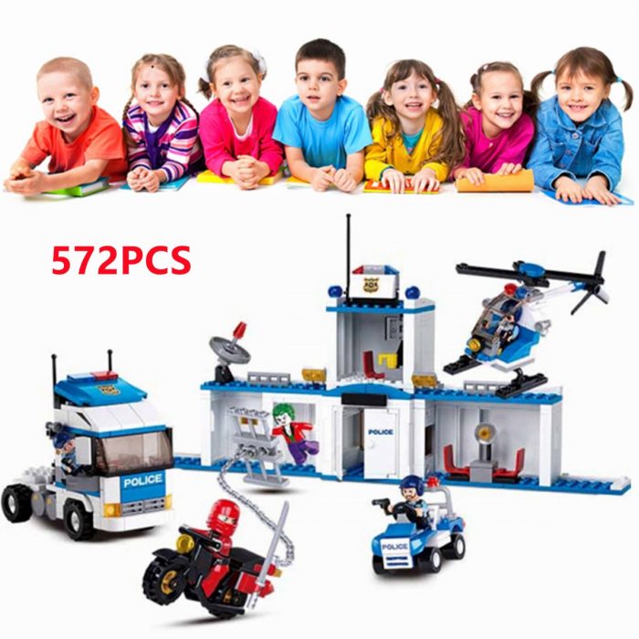 Sluban Building Block Toys City Police 572PCS Bricks B0376 Mobile Police Command Station Compatbile With Leading 1 - LOZ MALL