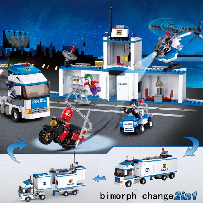 Sluban Building Block Toys City Police 572PCS Bricks B0376 Mobile Police Command Station Compatbile With Leading 2 - LOZ MALL