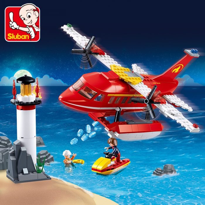 Sluban Building Block Toys Fire Control B0629 Fire Fighting Seaplane 348PCS Bricks Copter Compatbile With Leading - LOZ MALL