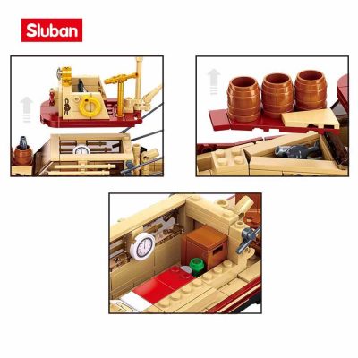 Sluban Building Block Toys Fishing Boat 592PCS Model Bricks B1118 The Great Shark Ship Compatbile With 3 - LOZ MALL