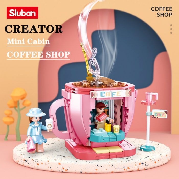 Sluban Building Block Toys Girls Dream Creator B0918 Coffee House 268PCS Mini Cabin Bricks Compatbile With - LOZ MALL