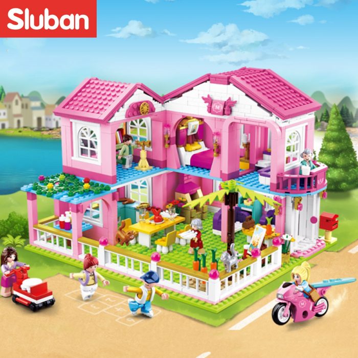Sluban Building Block Toys Girls Dream Garden Villa 896PCS Bricks B0721 Friends Holiday Inn Compatbile With 1 - LOZ MALL