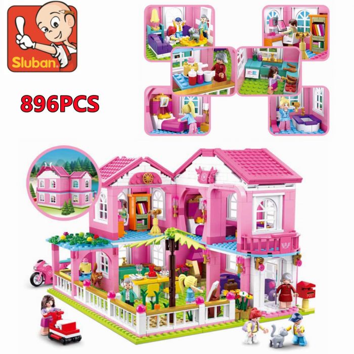 Sluban Building Block Toys Girls Dream Garden Villa 896PCS Bricks B0721 Friends Holiday Inn Compatbile With 3 - LOZ MALL