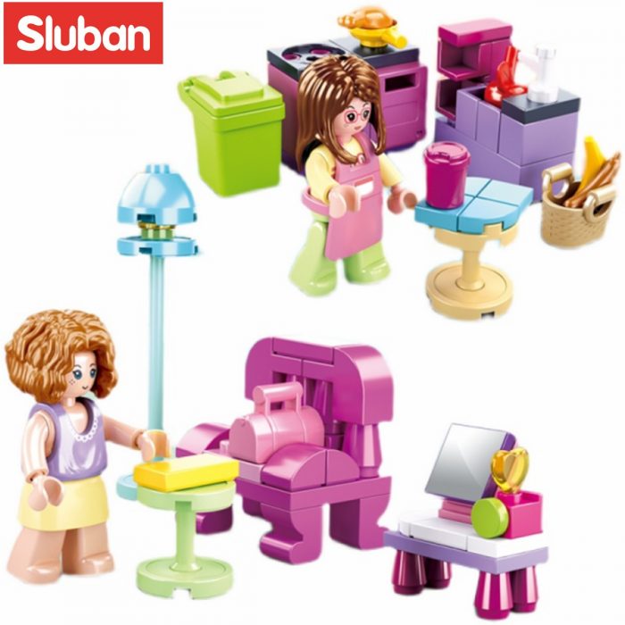 Sluban Building Block Toys Girls Dream Mini House Set B0800 Friends Living Room Bedroom Kitchen Restroom 1 - LOZ MALL