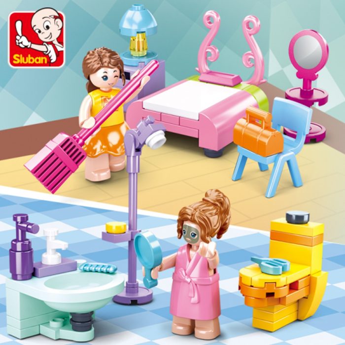 Sluban Building Block Toys Girls Dream Mini House Set B0800 Friends Living Room Bedroom Kitchen Restroom 3 - LOZ MALL
