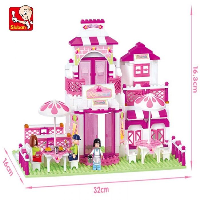 Sluban Building Block Toys Girls Dream Pink B0150 Romantic Restaurant 306PCS Bricks Compatbile With Leading Brands 4 - LOZ MALL
