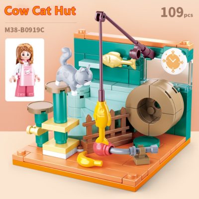 Sluban Building Block Toys Mini Handcrafts 4 IN 1 B0919 Pets House Set Garfield Family Cat 1 - LOZ MALL