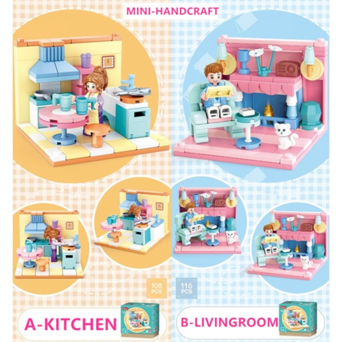 Sluban Building Block Toys Mini Handcrafts 6 IN 1 B0757 Girls Play House Compatbile With Leading 1 - LOZ MALL
